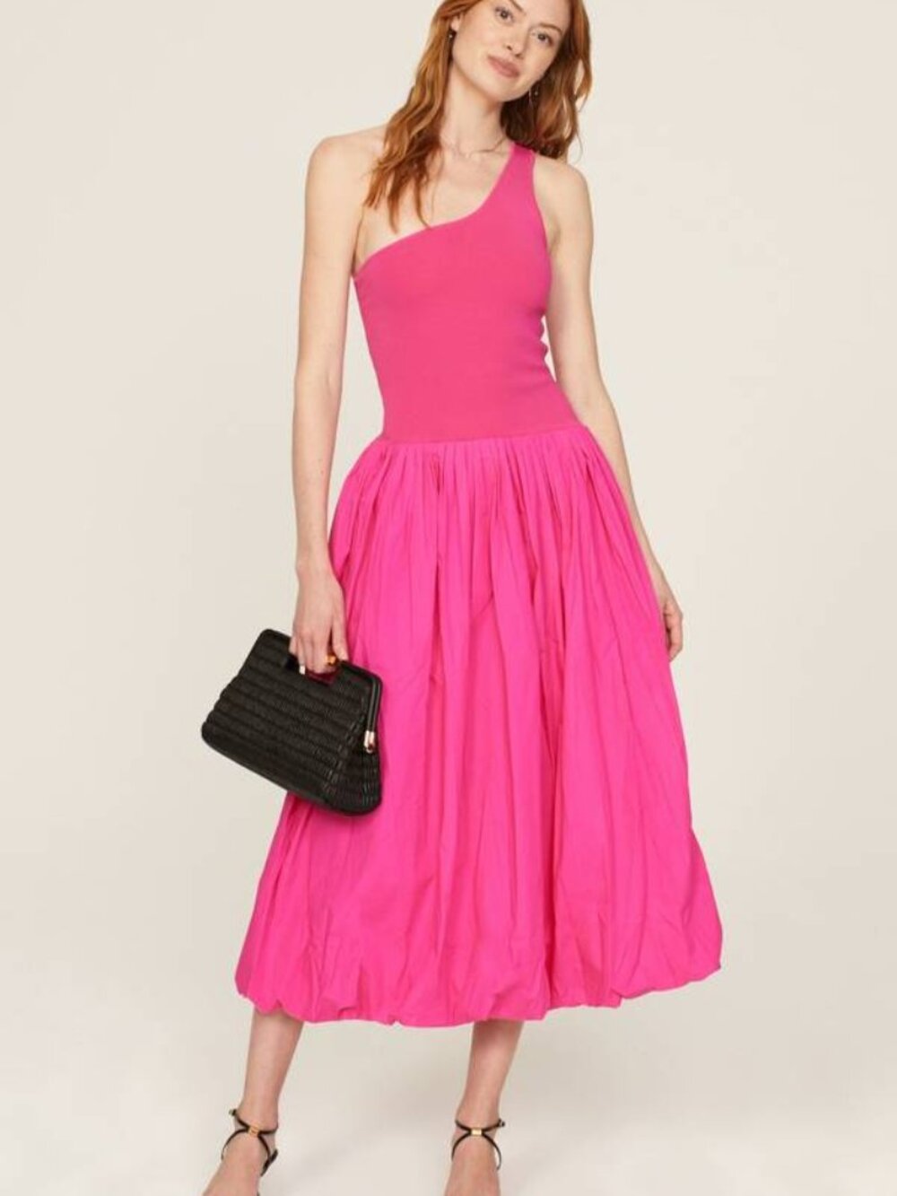 NEW DEREK LAM  Women's Dress One Shoulder Midi Size M Pink